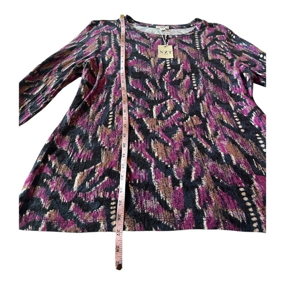 NZT Sweet Dreams Long Sleeve Printed Vines Popover Top  Nic + Zoe Pink Multi - Picture 8 of 15